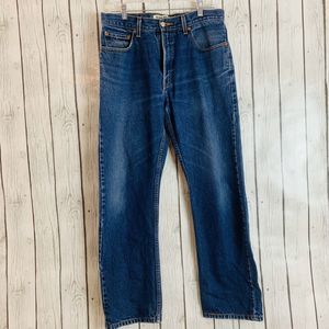 Mens Levis 505 Regular Fit Straight Leg Red Tab Denim Blue Jeans Size W 33 L 32